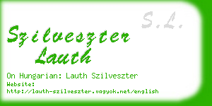 szilveszter lauth business card